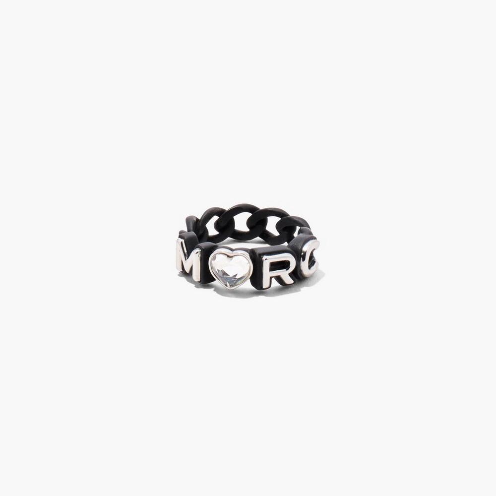 Anillos Marc Jacobs Charmed Marc Chain Mujer Negras Multicolor | RKPA-31278