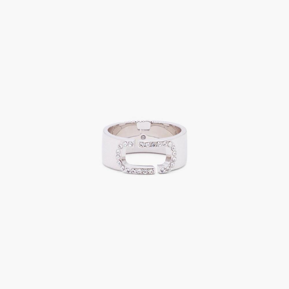 Anillos Marc Jacobs J Marc Crystal Mujer Plateadas | ROLJ-93627