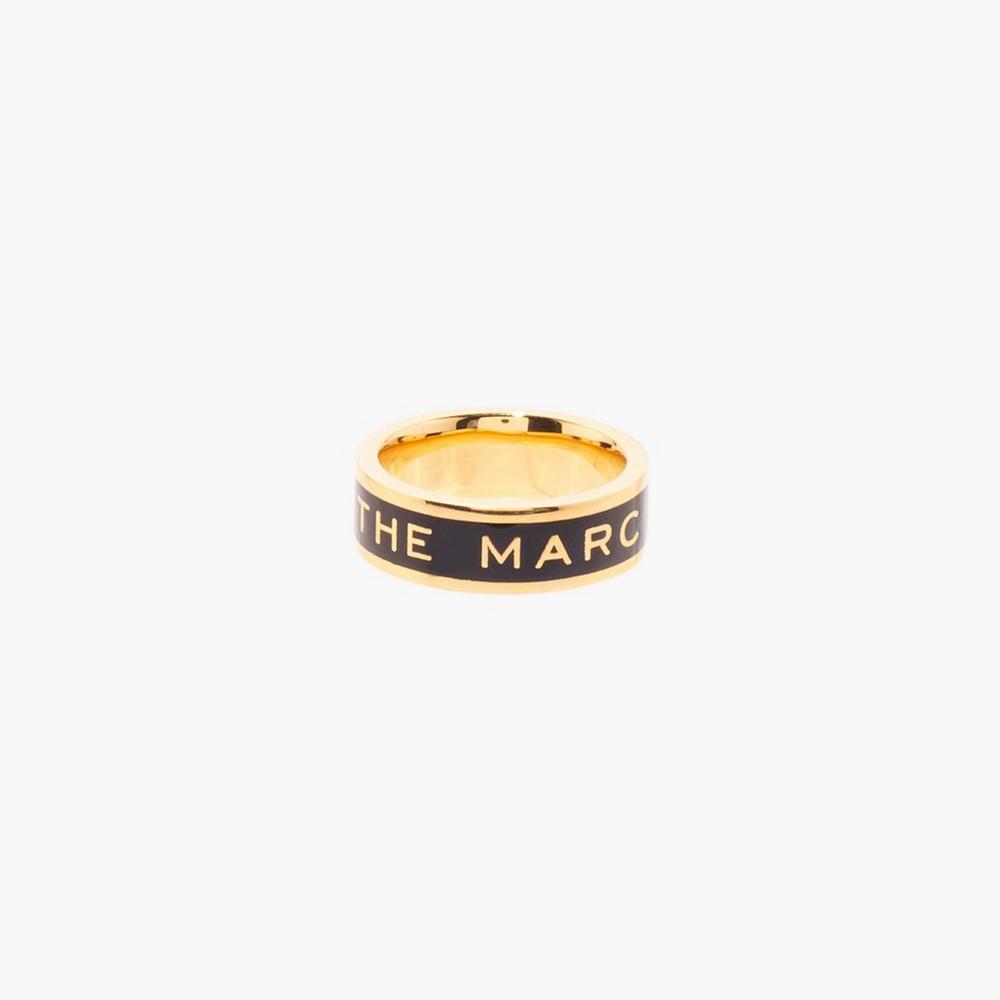 Anillos Marc Jacobs Medallion Mujer Negras Doradas | GQUP-52634