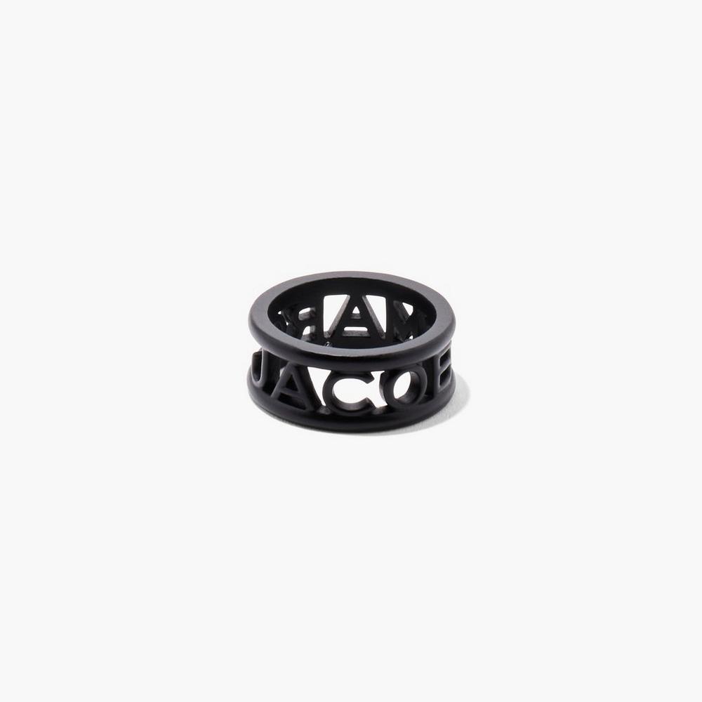 Anillos Marc Jacobs Monogram Logo DTM Mujer Negras | VIOH-62845