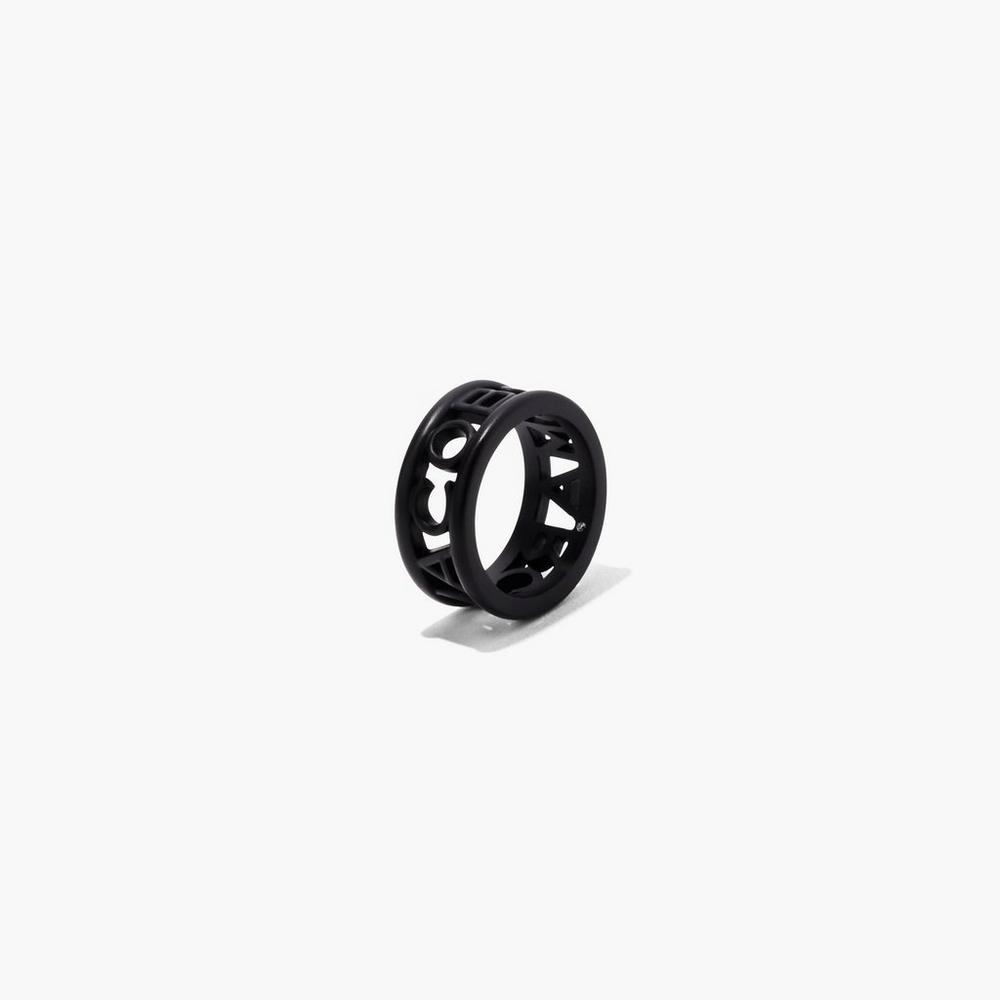 Anillos Marc Jacobs Monogram Logo DTM Mujer Negras | VIOH-62845