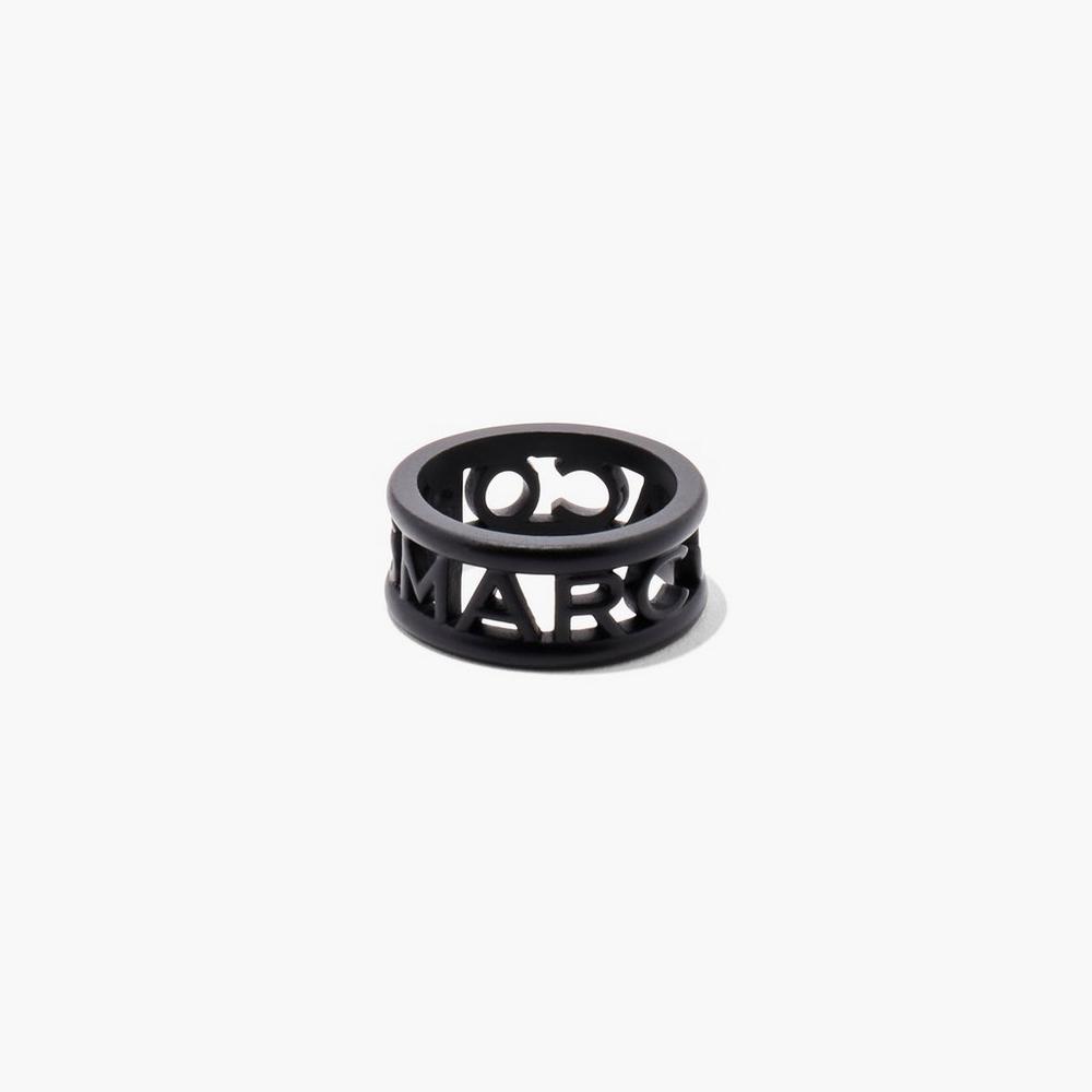 Anillos Marc Jacobs Monogram Logo DTM Mujer Negras | VIOH-62845