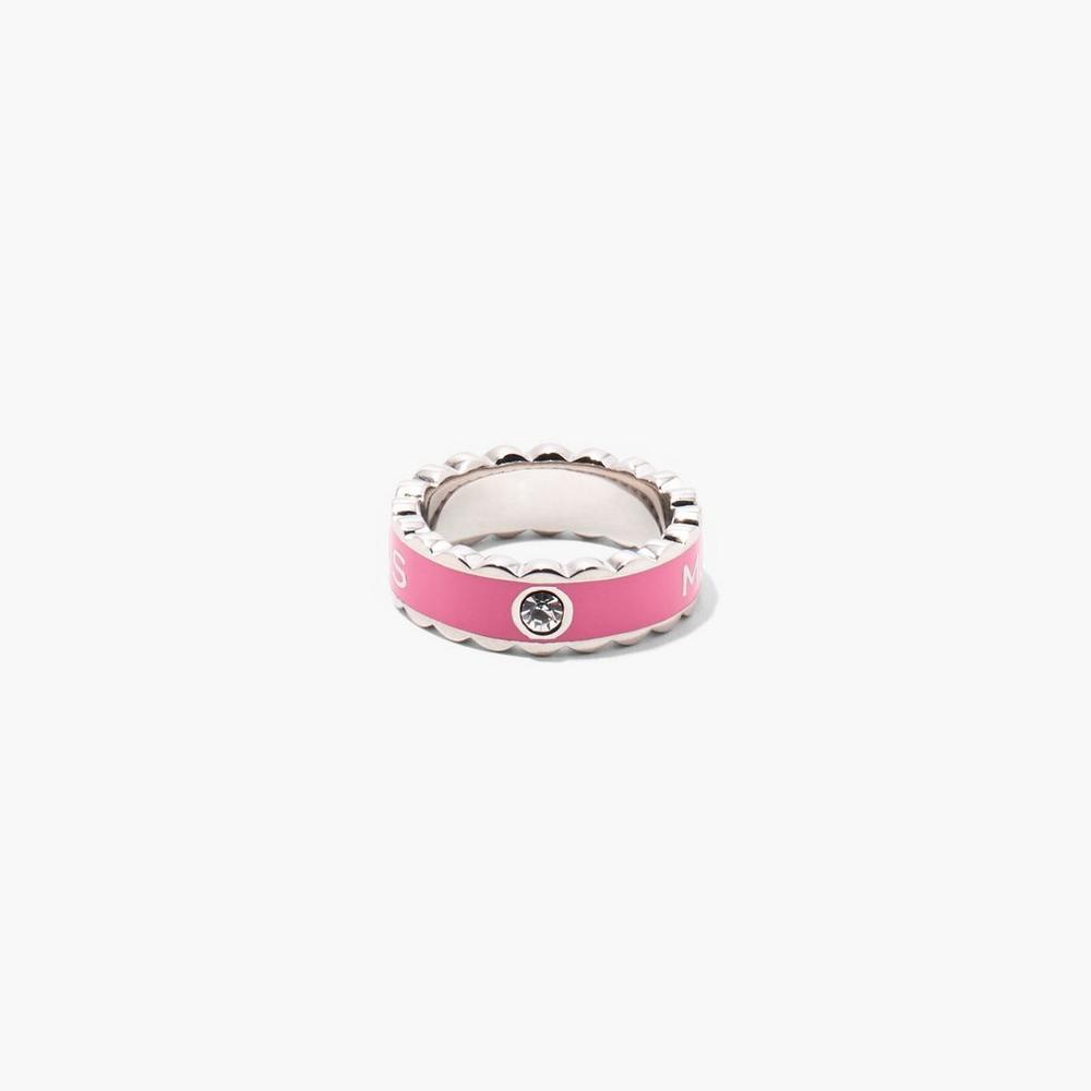 Anillos Marc Jacobs Scallop Medallion Mujer Rosas Plateadas | FRWC-98216