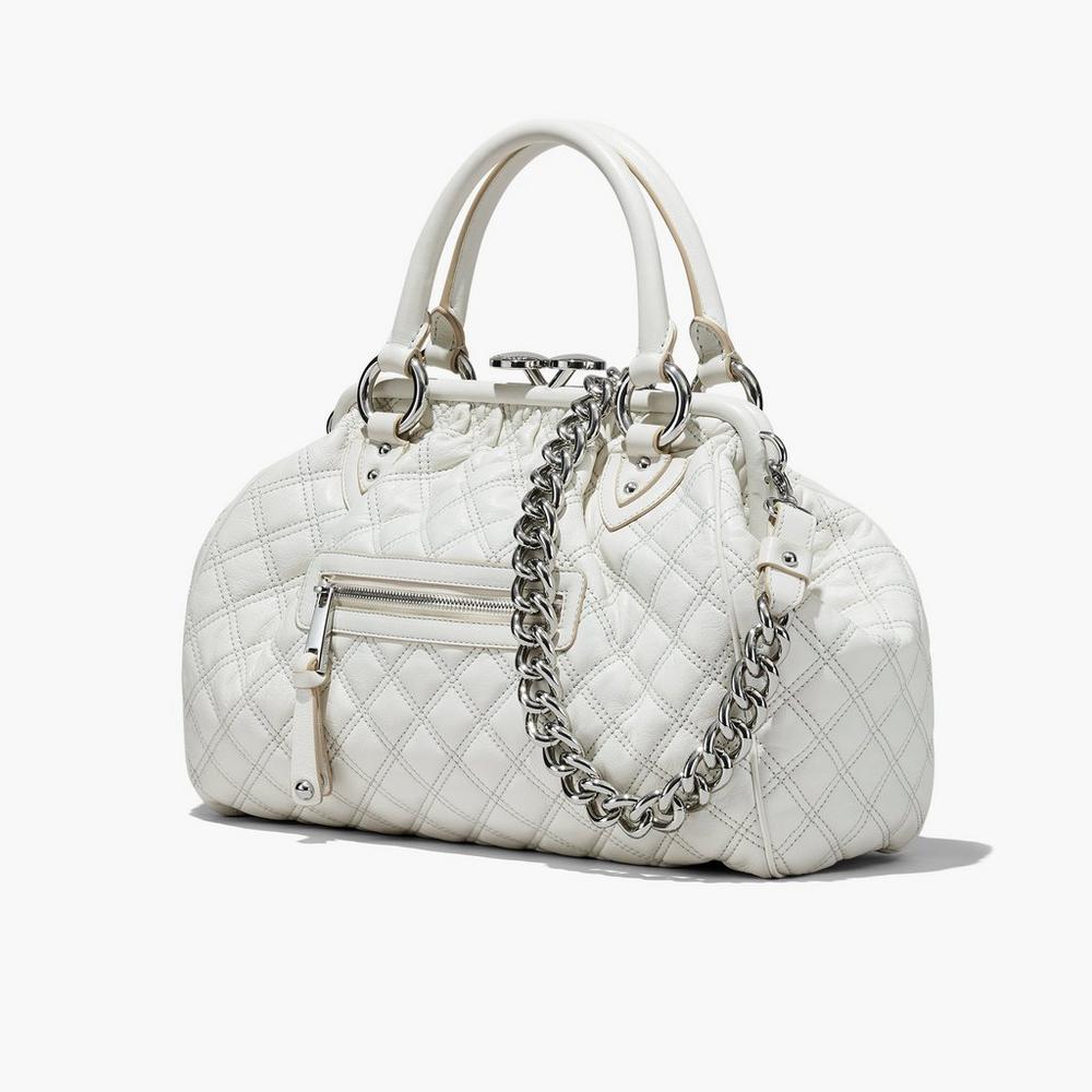 Bolsa De Hombro Marc Jacobs Re-Edition Acolchado Leather Mujer Blancas | TDVO-30217