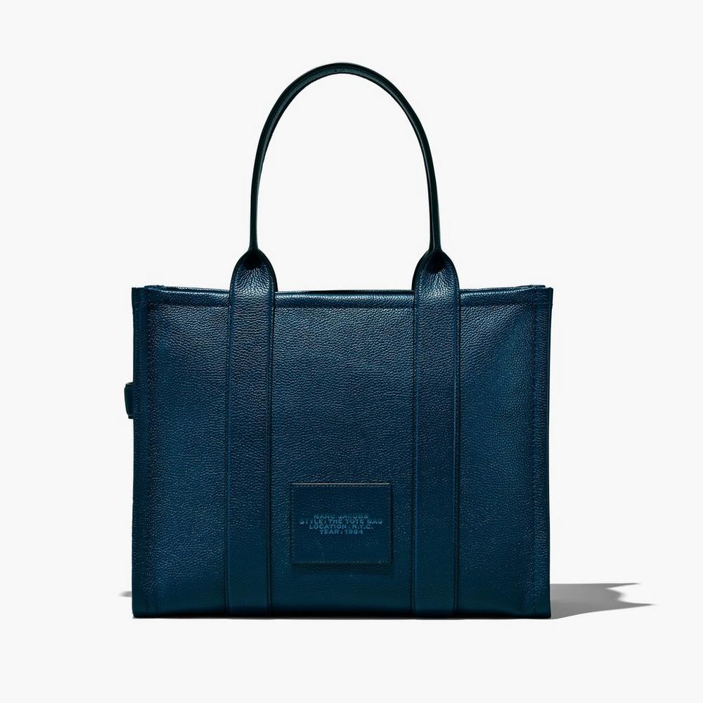 Bolso Tote Marc Jacobs Leather Large Mujer Azules | TMHK-79462