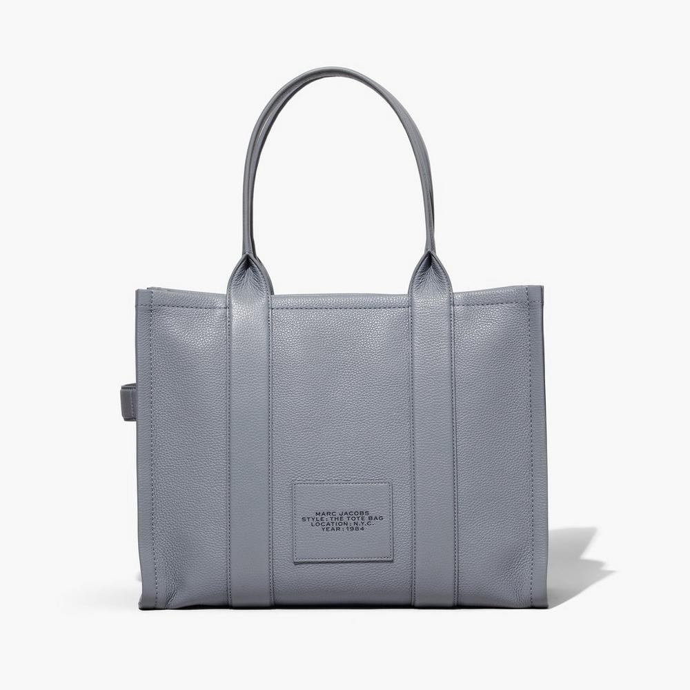 Bolso Tote Marc Jacobs Leather Large Mujer Gris | VDZB-17862