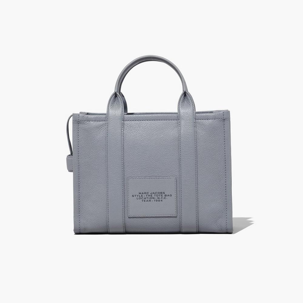 Bolso Tote Marc Jacobs Leather Medium Mujer Gris | GBAV-21849