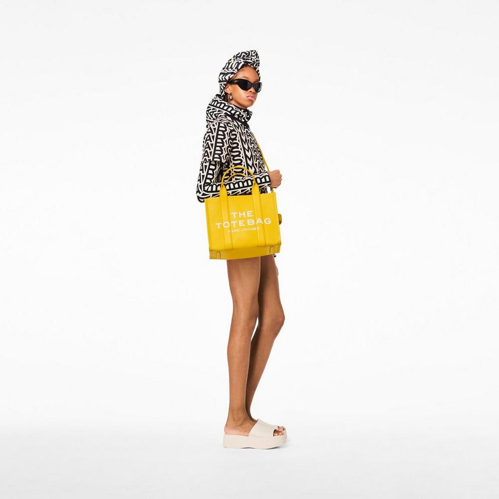 Bolso Tote Marc Jacobs Leather Medium Mujer Amarillo | KNSX-76245