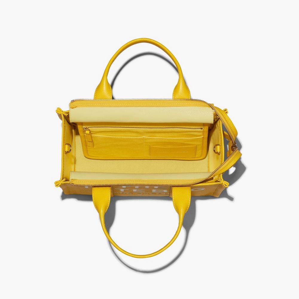 Bolso Tote Marc Jacobs Leather Medium Mujer Amarillo | KNSX-76245