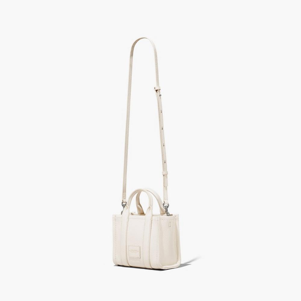 Bolso Tote Marc Jacobs Leather Micro Mujer Plateadas | SXLO-90685