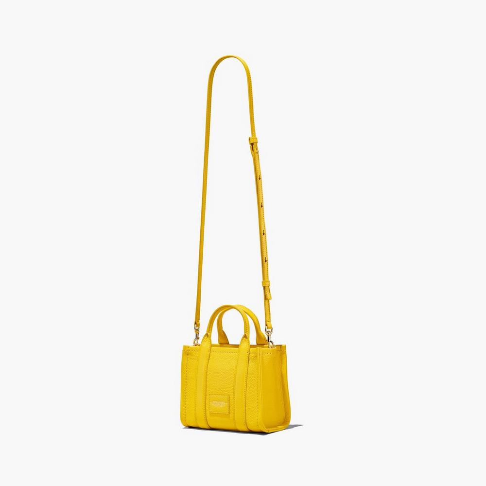 Bolso Tote Marc Jacobs Leather Micro Mujer Amarillo | YGNU-35816