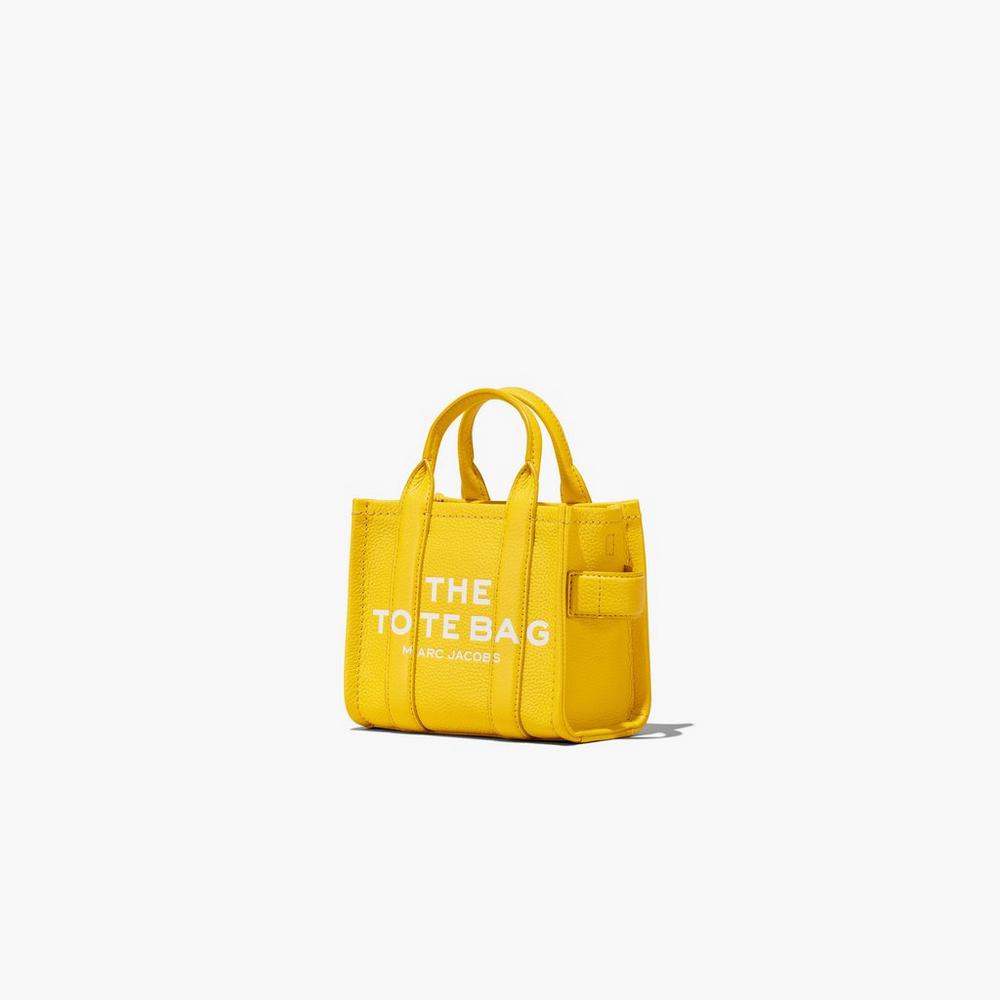 Bolso Tote Marc Jacobs Leather Micro Mujer Amarillo | YGNU-35816