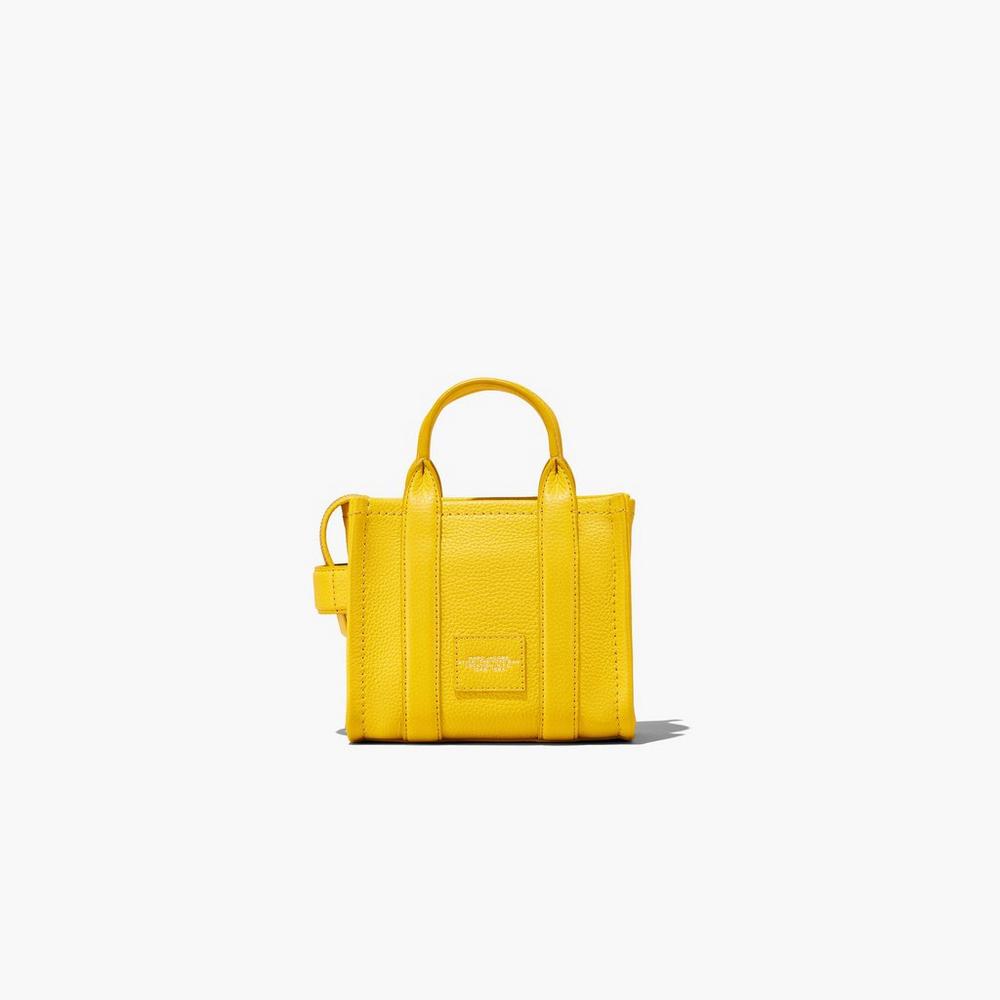 Bolso Tote Marc Jacobs Leather Micro Mujer Amarillo | YGNU-35816