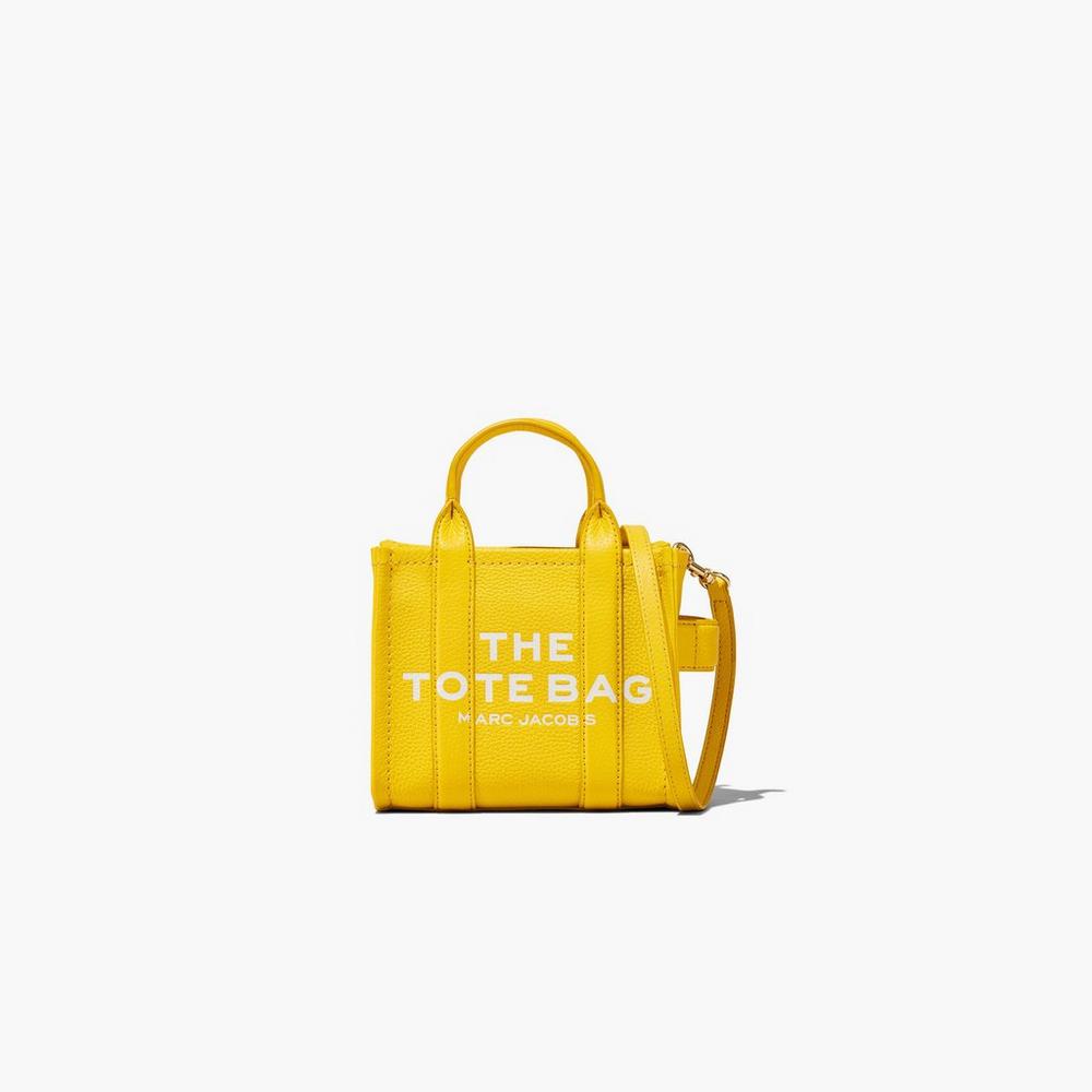 Bolso Tote Marc Jacobs Leather Micro Mujer Amarillo | YGNU-35816