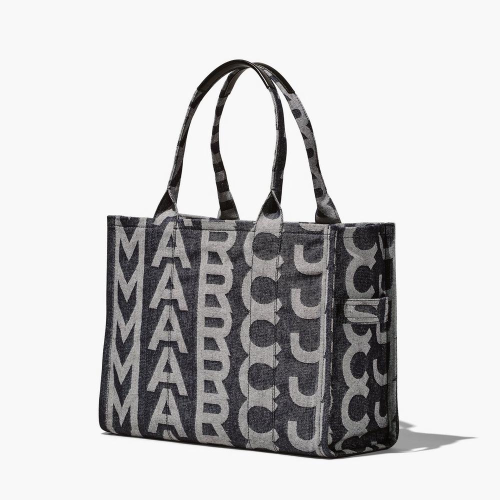 Bolso Tote Marc Jacobs Monogram Denim Large Tote Mujer Azules | OQFP-45837