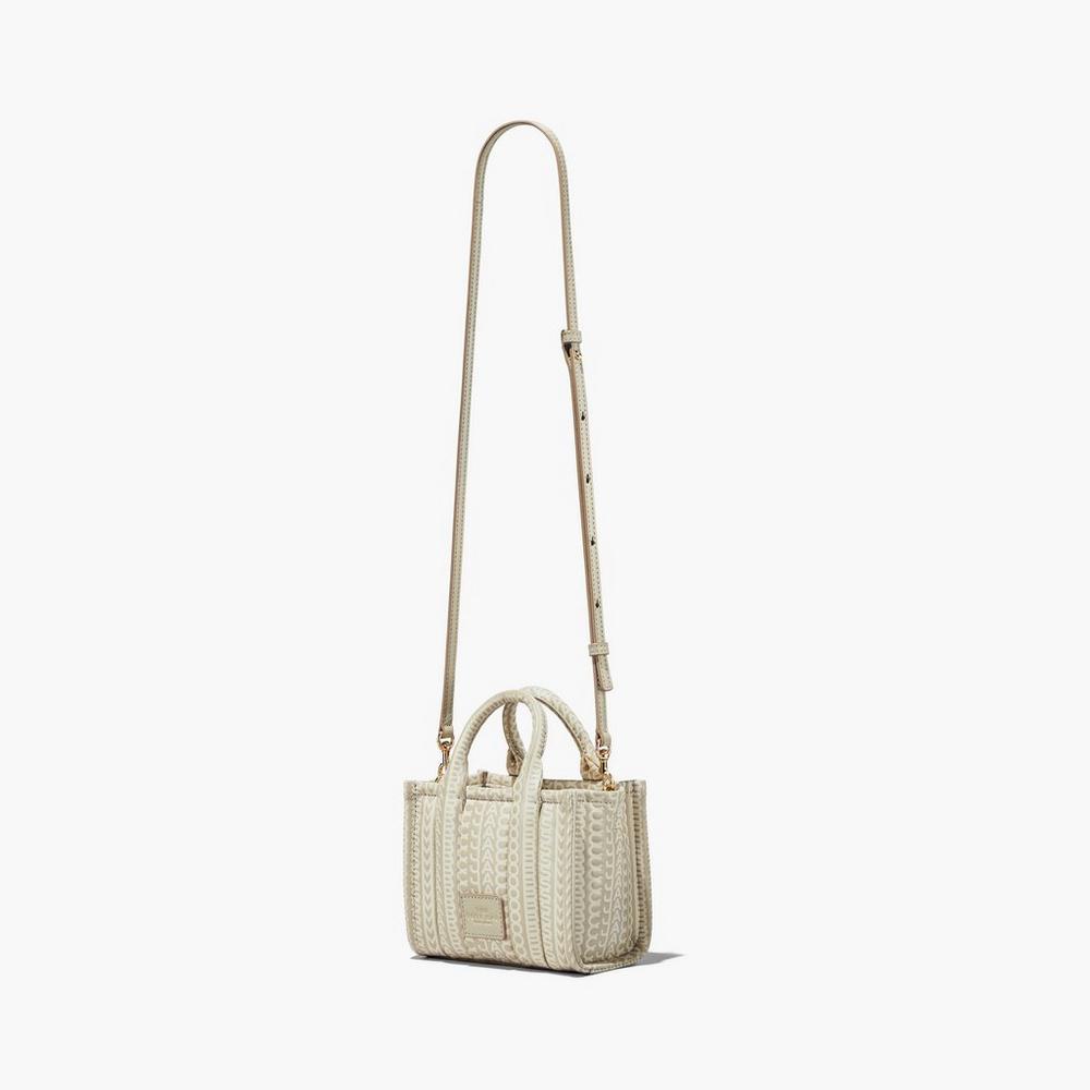 Bolso Tote Marc Jacobs Monogram Leather Micro Tote Mujer Kaki | NPXH-08741