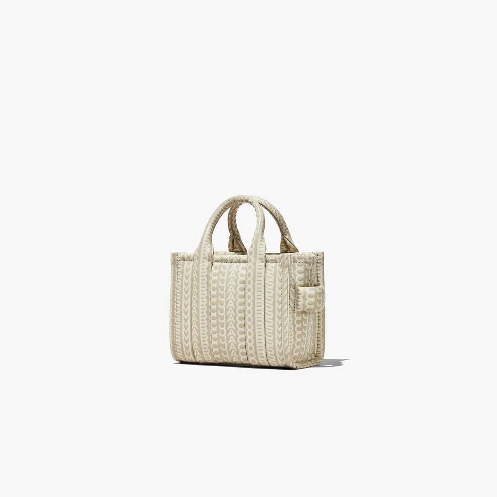 Bolso Tote Marc Jacobs Monogram Leather Micro Tote Mujer Kaki | NPXH-08741