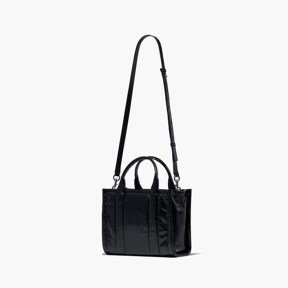 Bolso Tote Marc Jacobs Shiny Crinkle Mini Tote Mujer Negras | ZGKY-91672