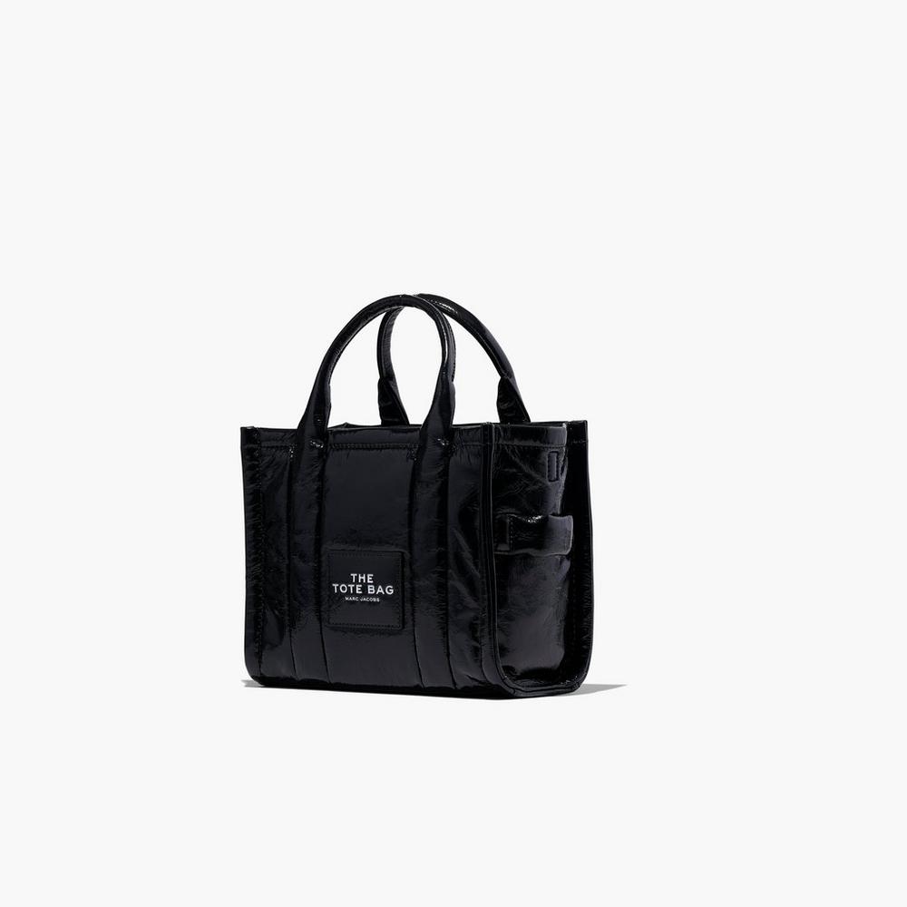 Bolso Tote Marc Jacobs Shiny Crinkle Mini Tote Mujer Negras | ZGKY-91672