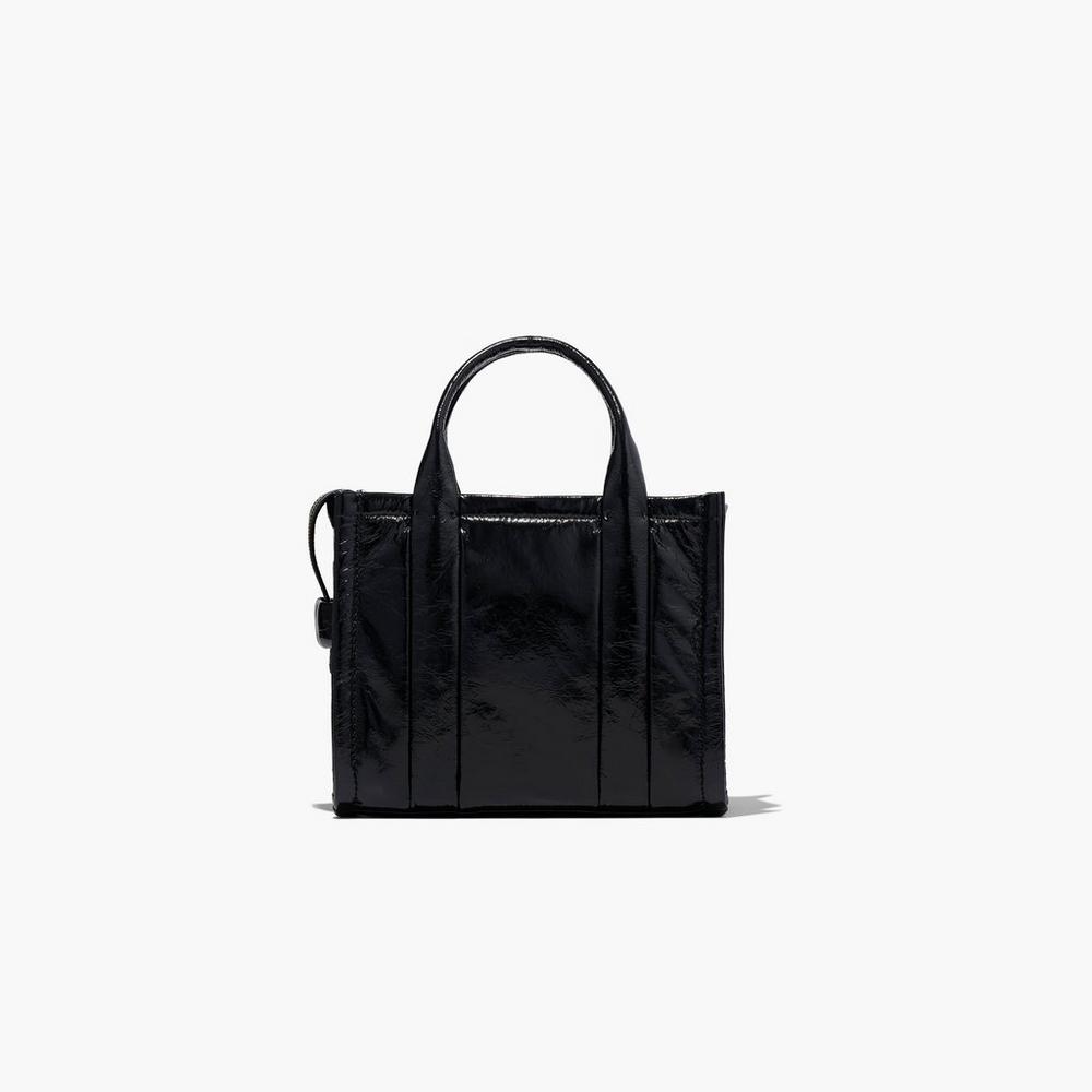 Bolso Tote Marc Jacobs Shiny Crinkle Mini Tote Mujer Negras | ZGKY-91672