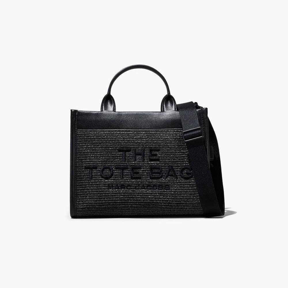 Bolso Tote Marc Jacobs Woven DTM Medium Mujer Negras | AVXT-70895