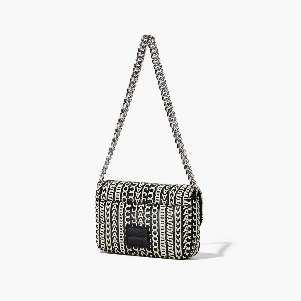 Bolsos Mini Marc Jacobs Monogram J Marc Mujer Negras Blancas | AJYS-29560