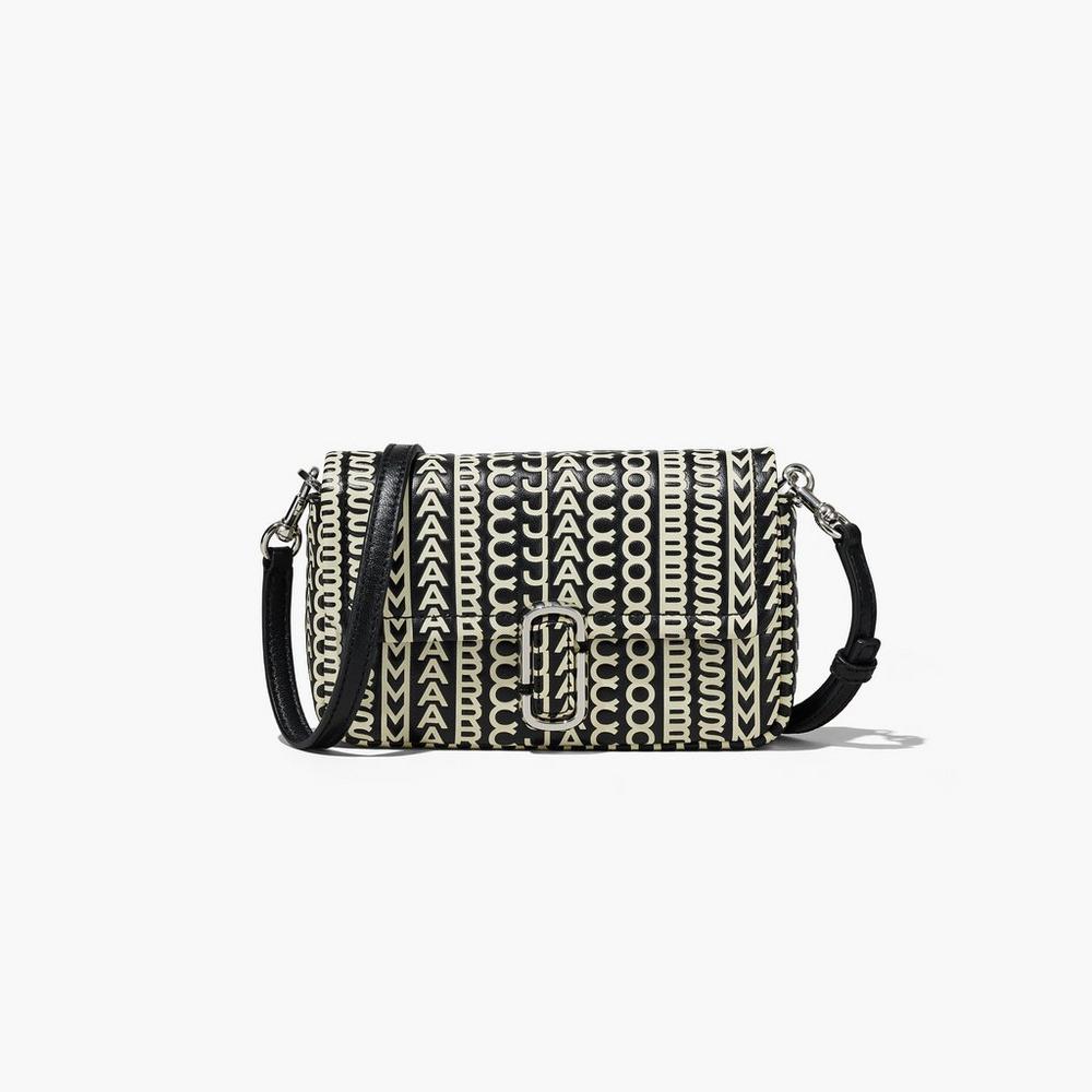 Bolsos Mini Marc Jacobs Monogram J Marc Mujer Negras Blancas | AJYS-29560