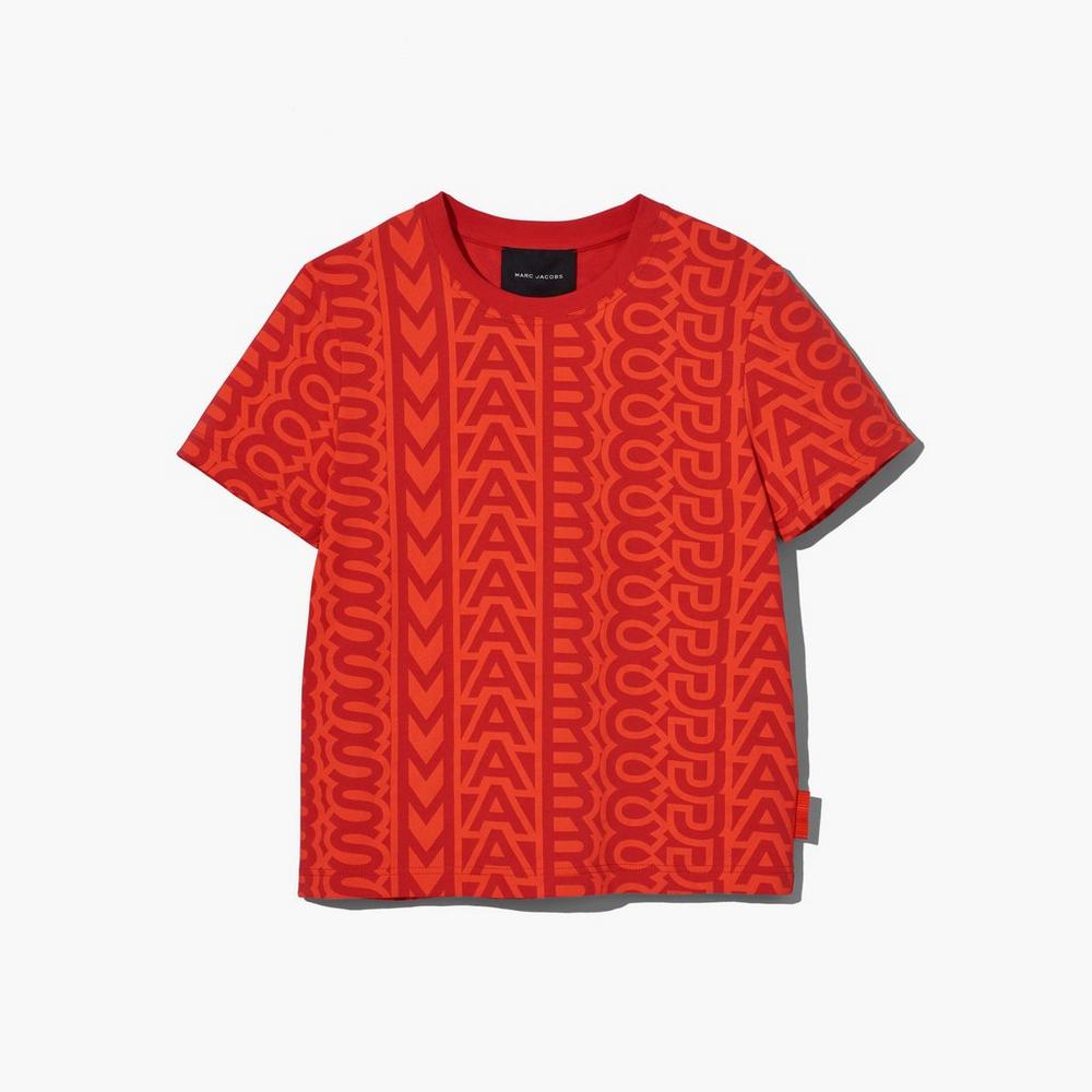 Camiseta Marc Jacobs Monogram Baby Tee Mujer Naranjas Rojas | PQWG-83572