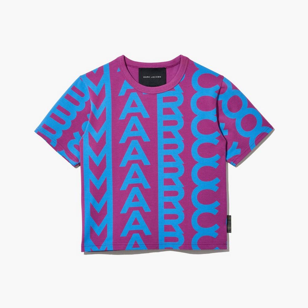 Camiseta Marc Jacobs Monogram Baby Tee Mujer Moradas Azules | UBLF-98246