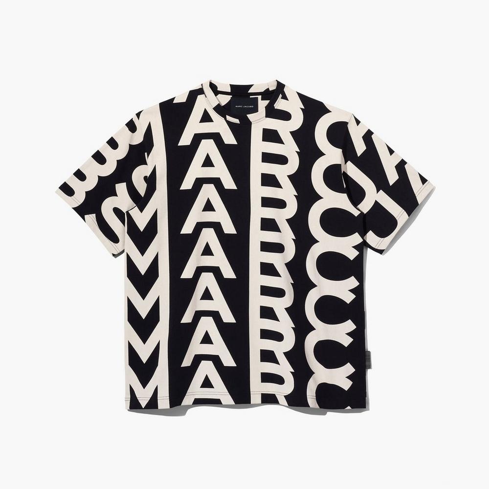 Camiseta Marc Jacobs Monogram Big Tee Mujer Negras | NUCT-69347