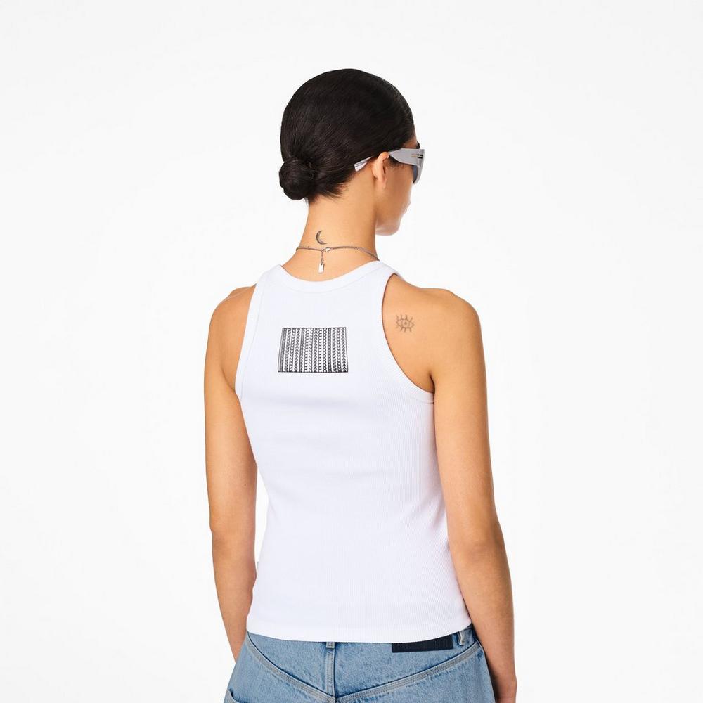 Camiseta Tirantes Marc Jacobs Icon Rib Tank Mujer Blancas | NJOP-28465