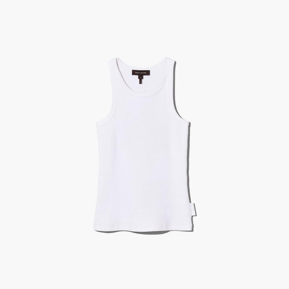 Camiseta Tirantes Marc Jacobs Icon Rib Tank Mujer Blancas | NJOP-28465