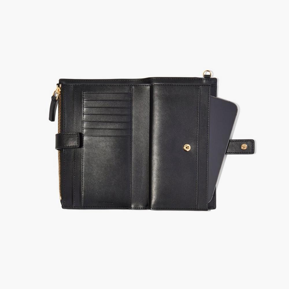 Carteras Grandes Marc Jacobs J Marc Phone Wristlet Mujer Negras | HSAL-21985