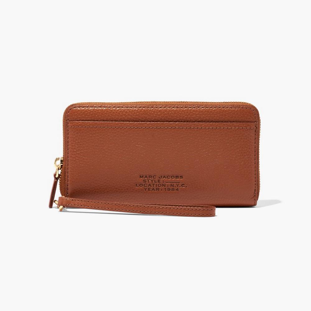 Carteras Grandes Marc Jacobs Leather Continental Mujer Marrones | MSBJ-85940