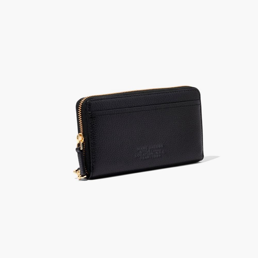 Carteras Grandes Marc Jacobs Leather Continental Mujer Negras | QXIL-04798