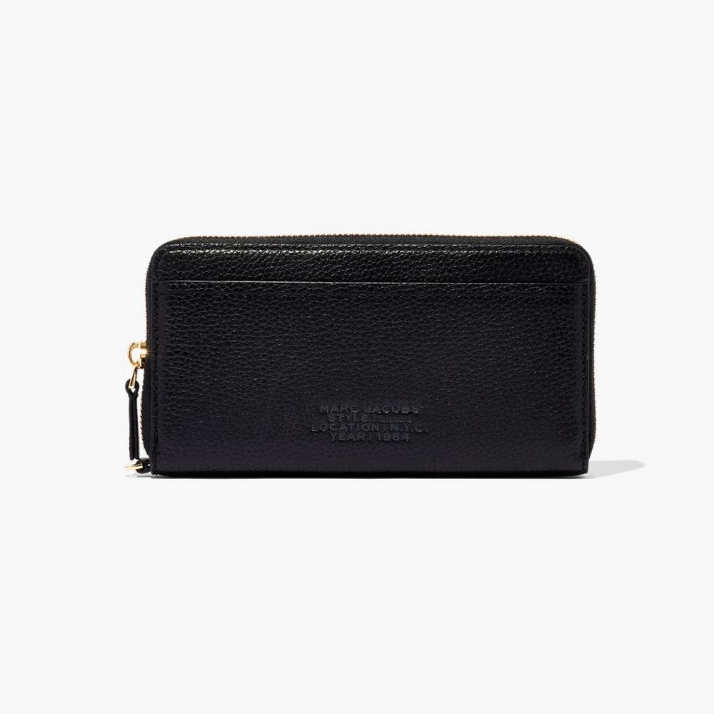 Carteras Grandes Marc Jacobs Leather Continental Mujer Negras | QXIL-04798