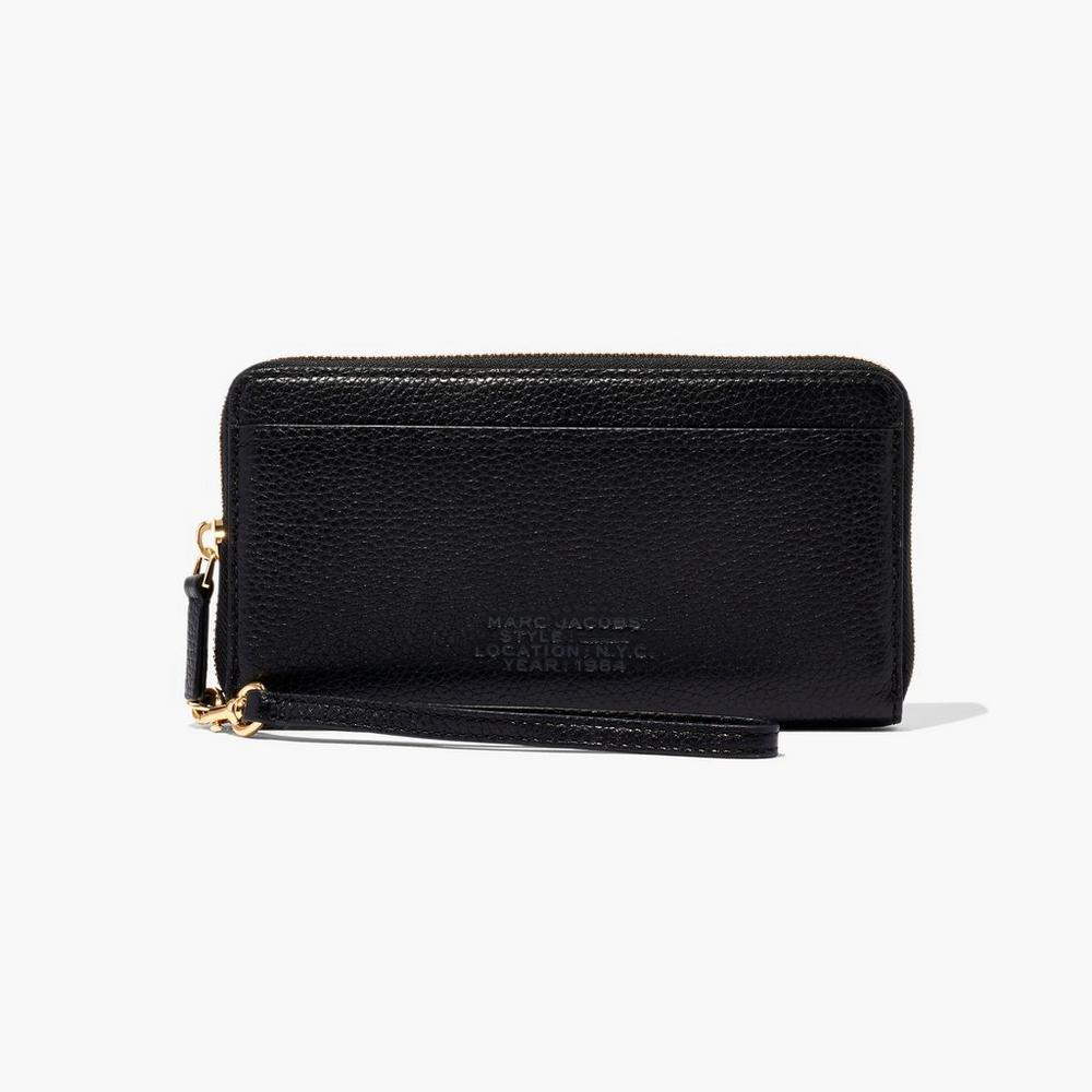 Carteras Grandes Marc Jacobs Leather Continental Mujer Negras | QXIL-04798