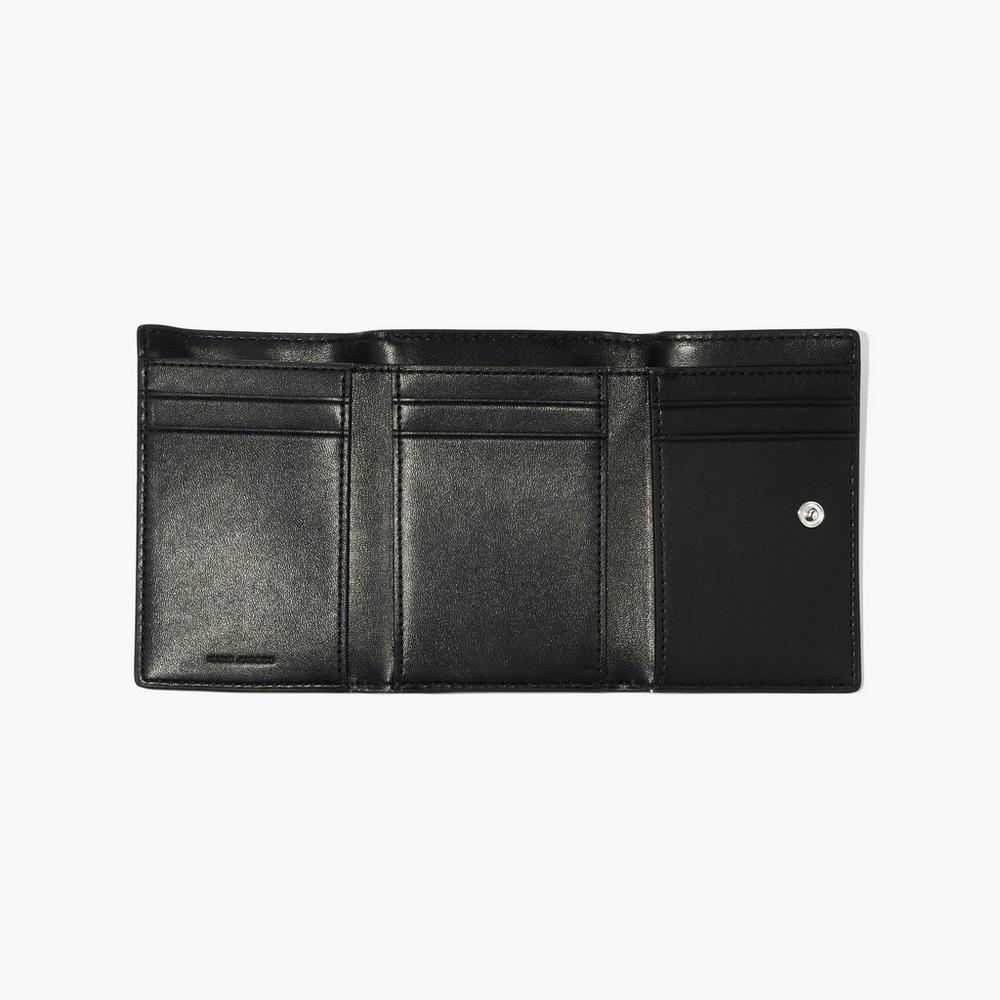 Carteras Grandes Marc Jacobs Monogram Medium Trifold Mujer Negras Blancas | TVXB-49278