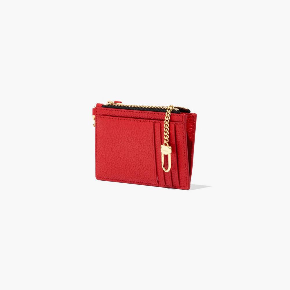 Carteras Pequeñas Marc Jacobs Leather Top Zip Wristlet Mujer Rojas | LPQN-59061