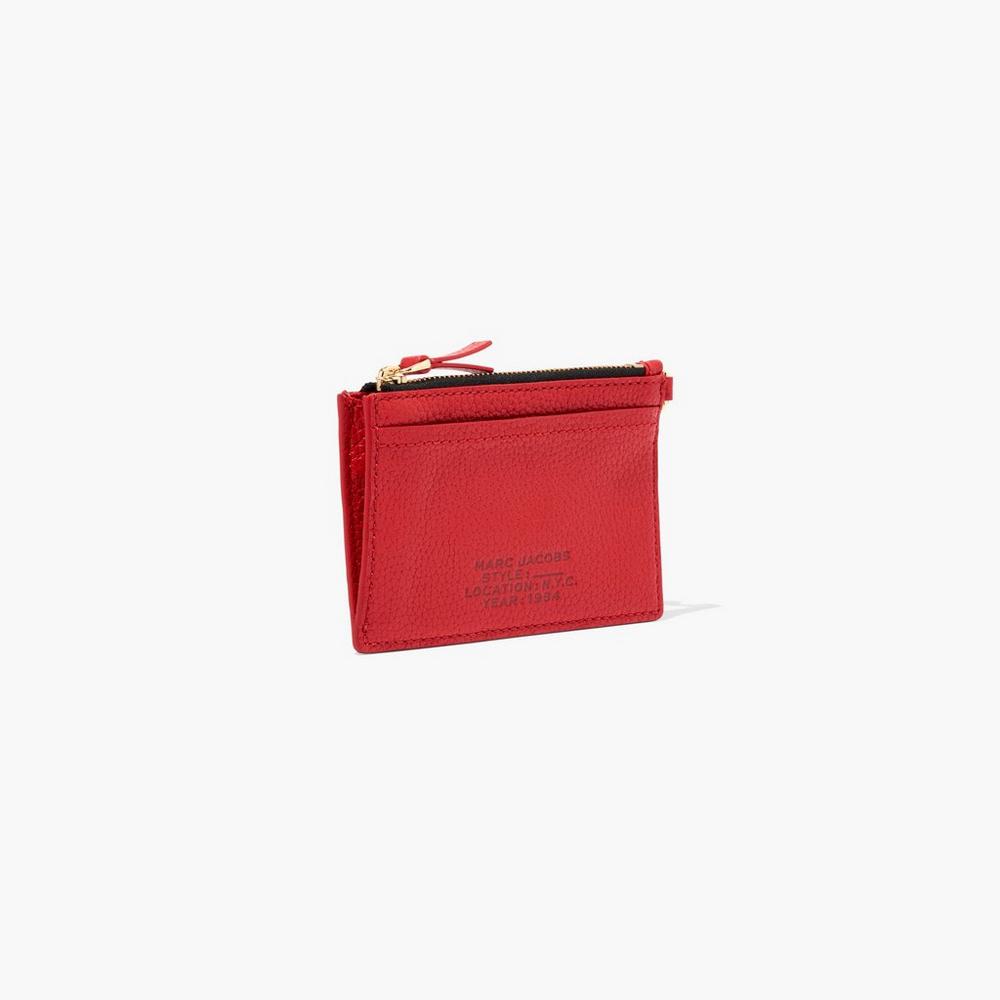 Carteras Pequeñas Marc Jacobs Leather Top Zip Wristlet Mujer Rojas | LPQN-59061