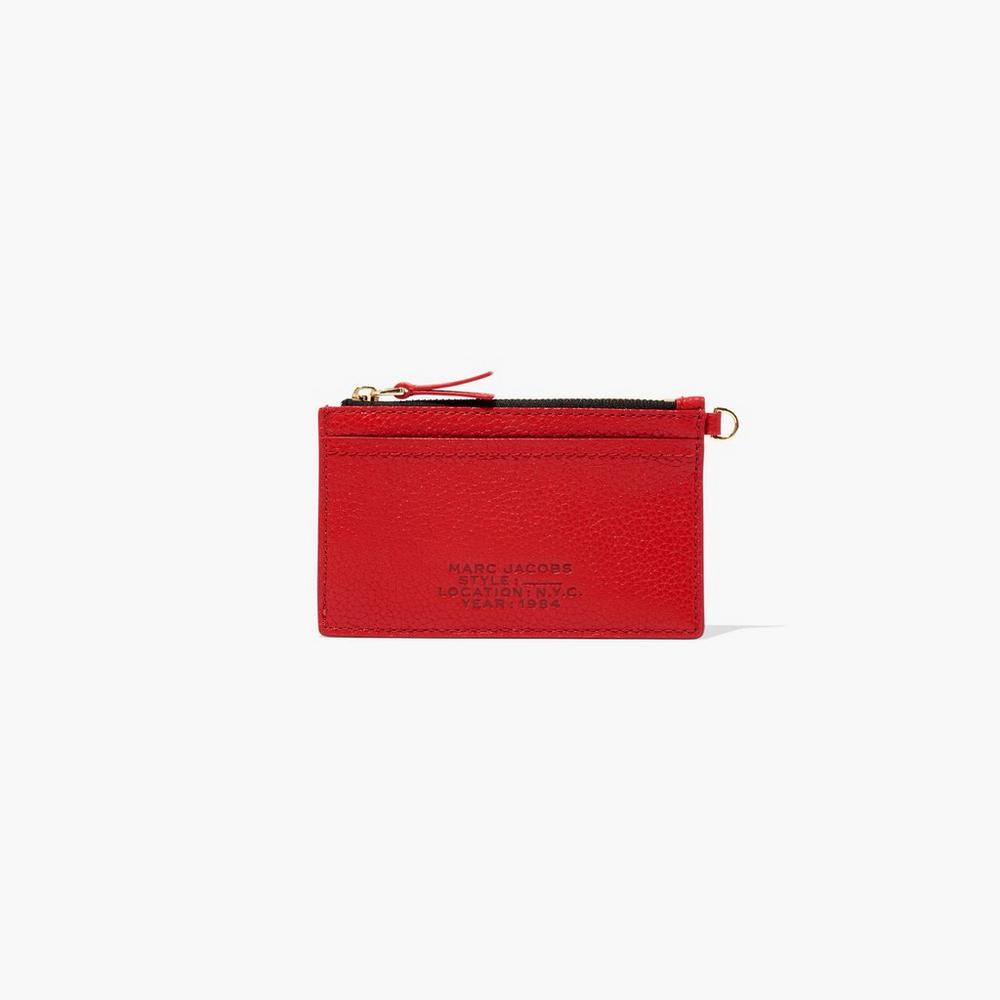 Carteras Pequeñas Marc Jacobs Leather Top Zip Wristlet Mujer Rojas | LPQN-59061