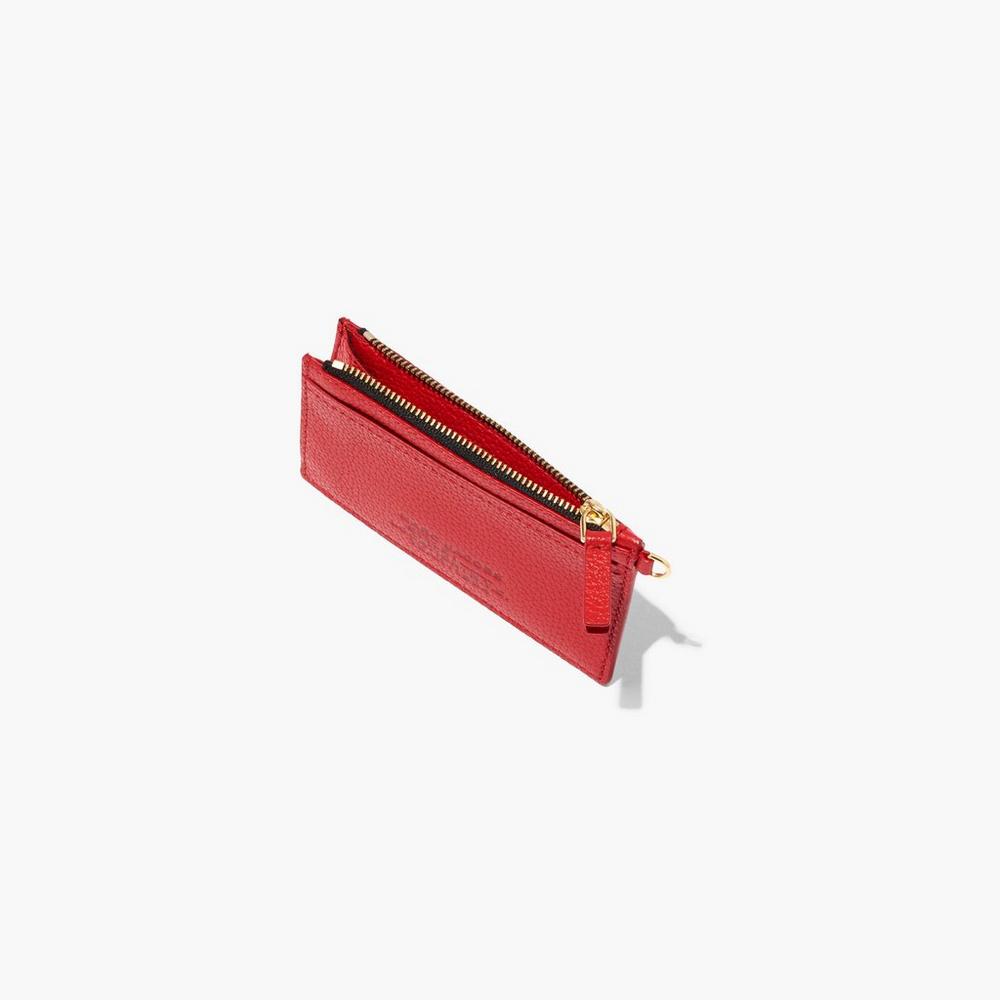 Carteras Pequeñas Marc Jacobs Leather Top Zip Wristlet Mujer Rojas | LPQN-59061