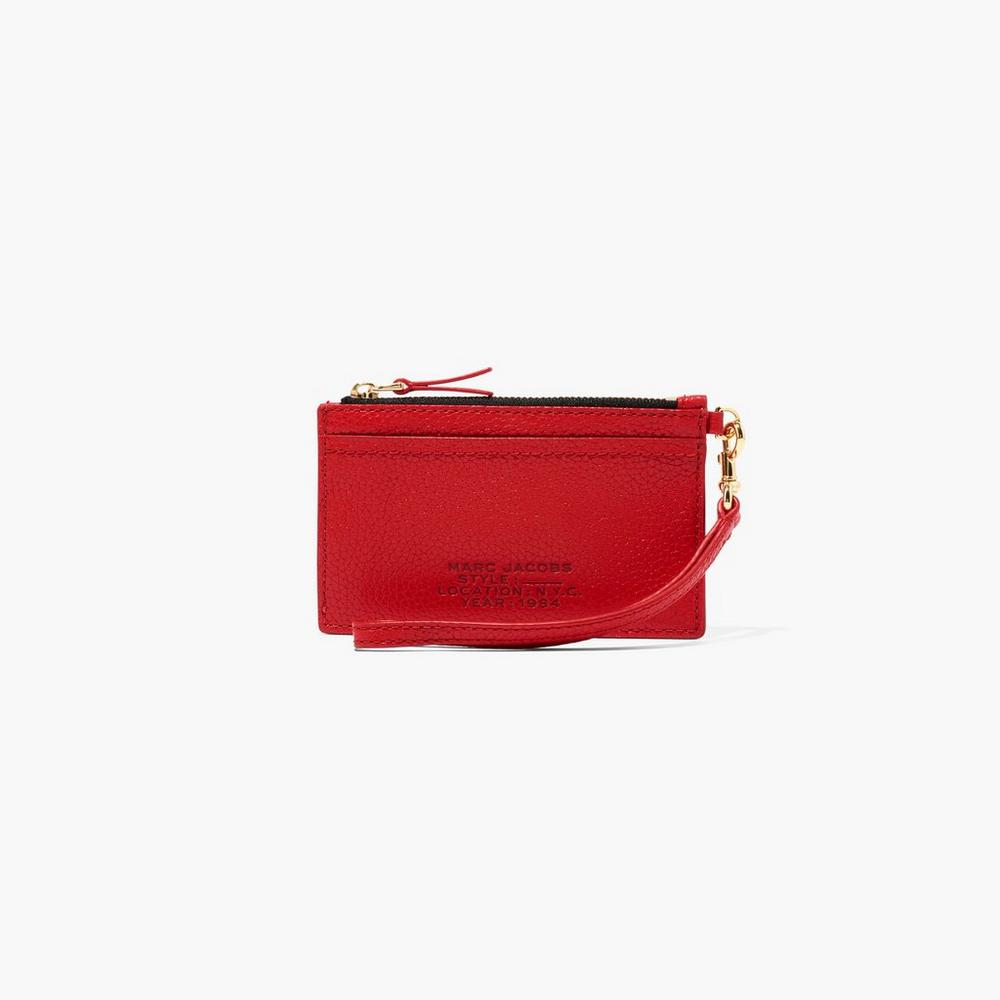 Carteras Pequeñas Marc Jacobs Leather Top Zip Wristlet Mujer Rojas | LPQN-59061