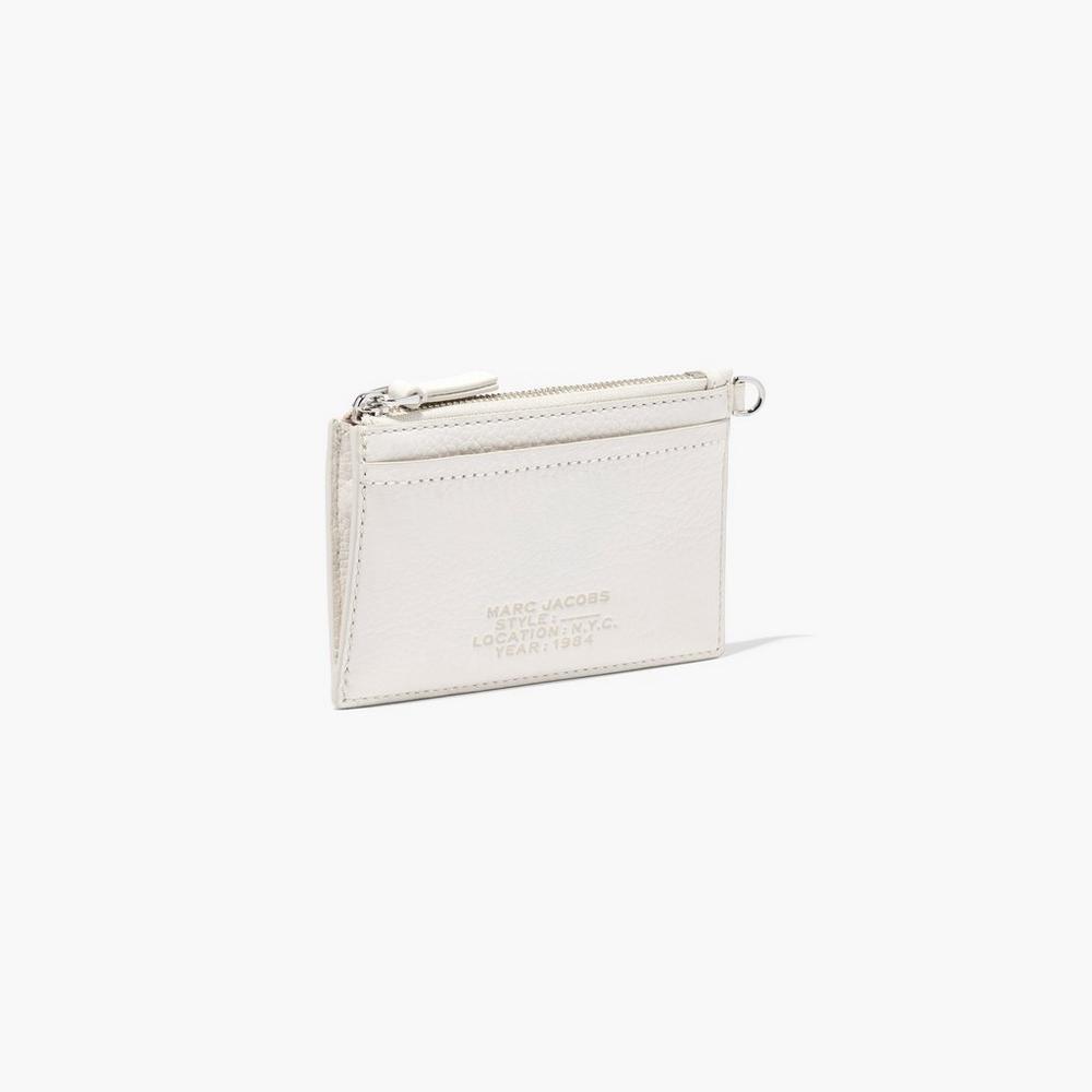 Carteras Pequeñas Marc Jacobs Leather Top Zip Wristlet Mujer Blancas | NRBO-24091