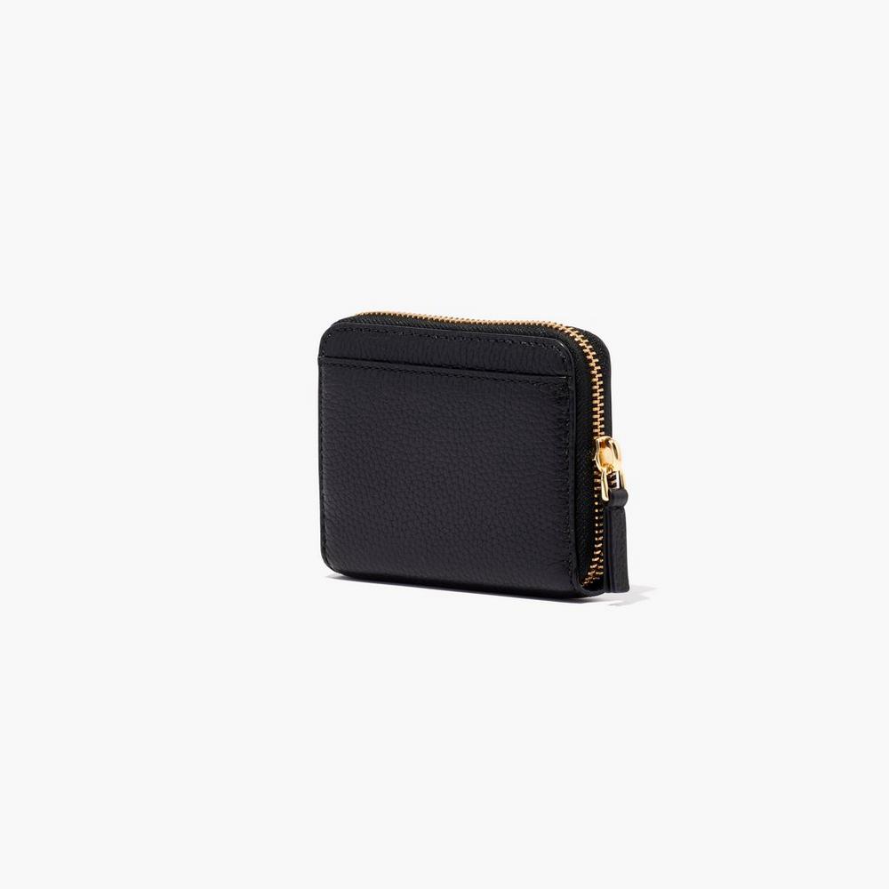 Carteras Pequeñas Marc Jacobs Leather Zip Around Mujer Negras | IARO-84712