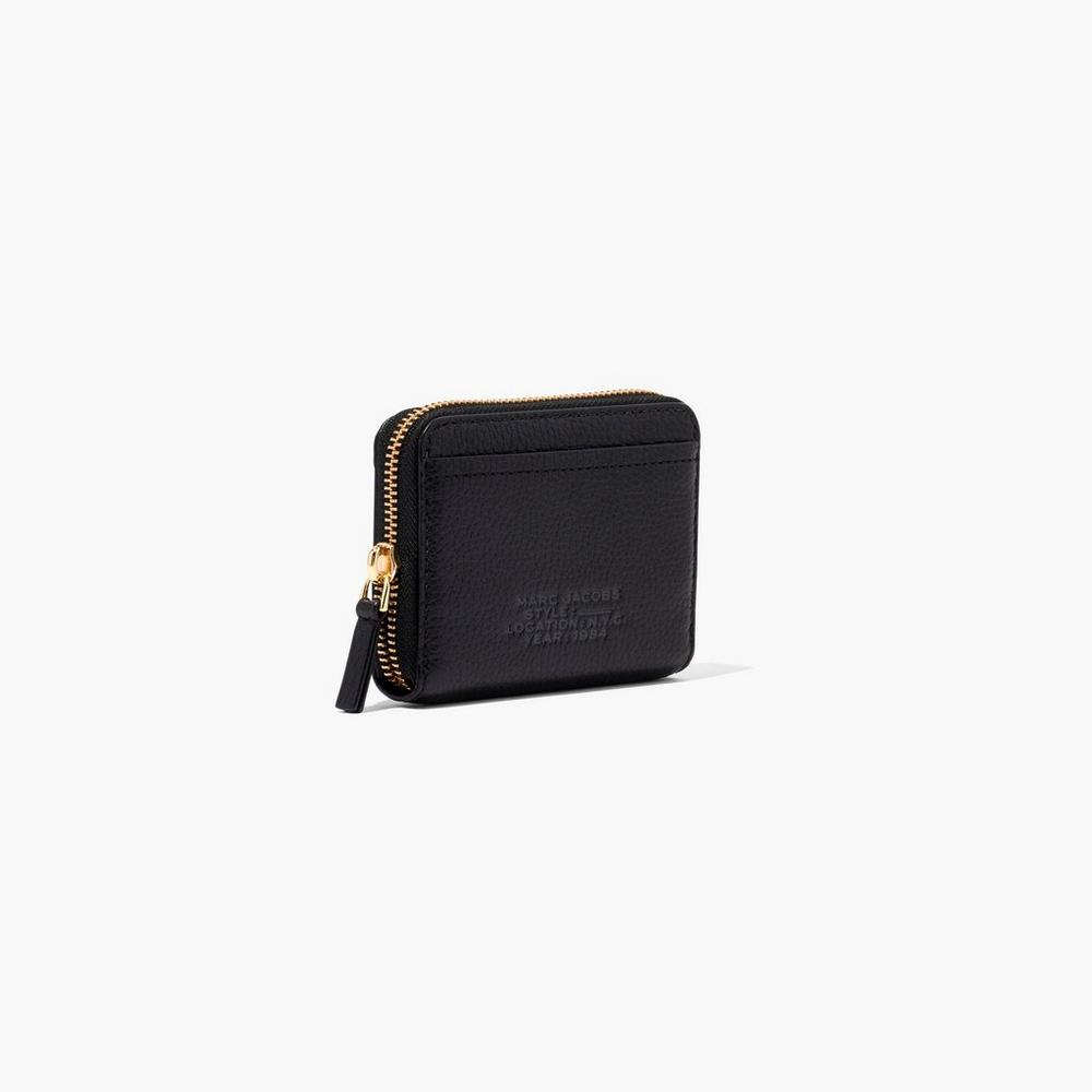 Carteras Pequeñas Marc Jacobs Leather Zip Around Mujer Negras | IARO-84712