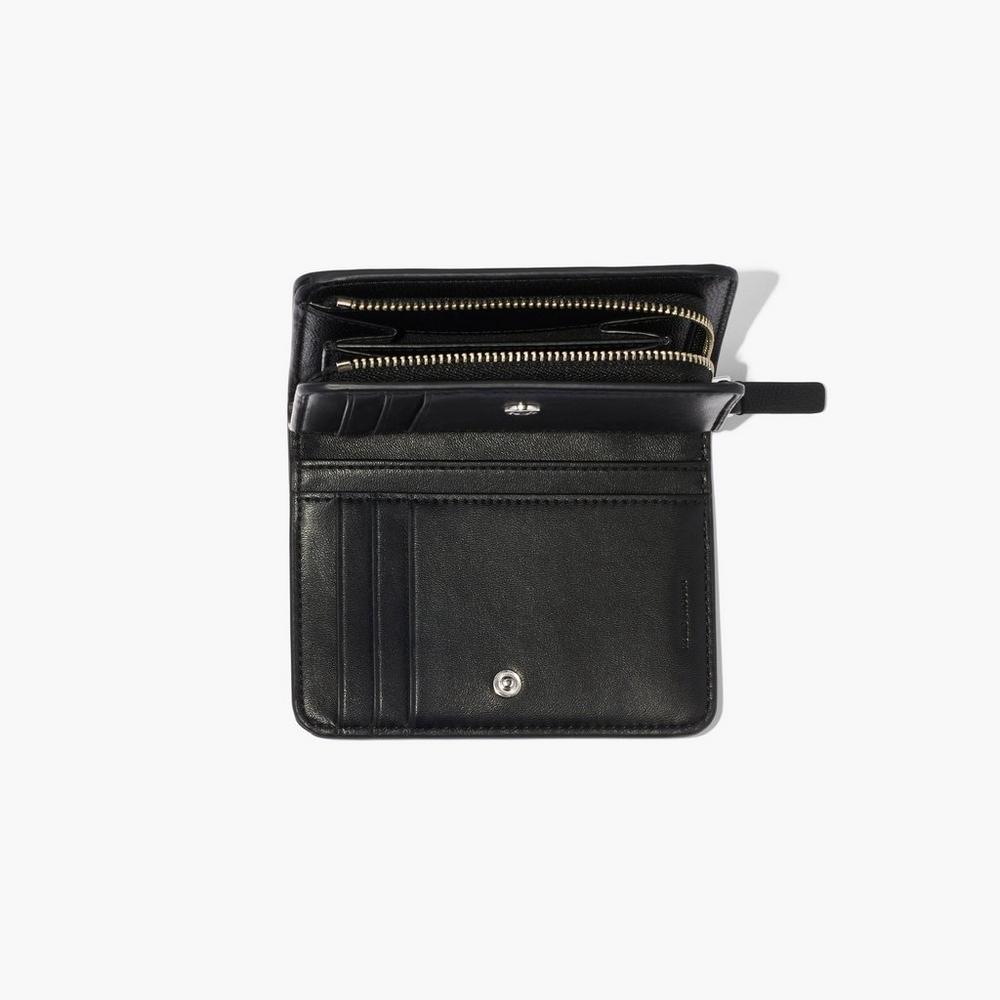 Carteras Pequeñas Marc Jacobs Mini Compact Mujer Negras Blancas | DBEN-81357