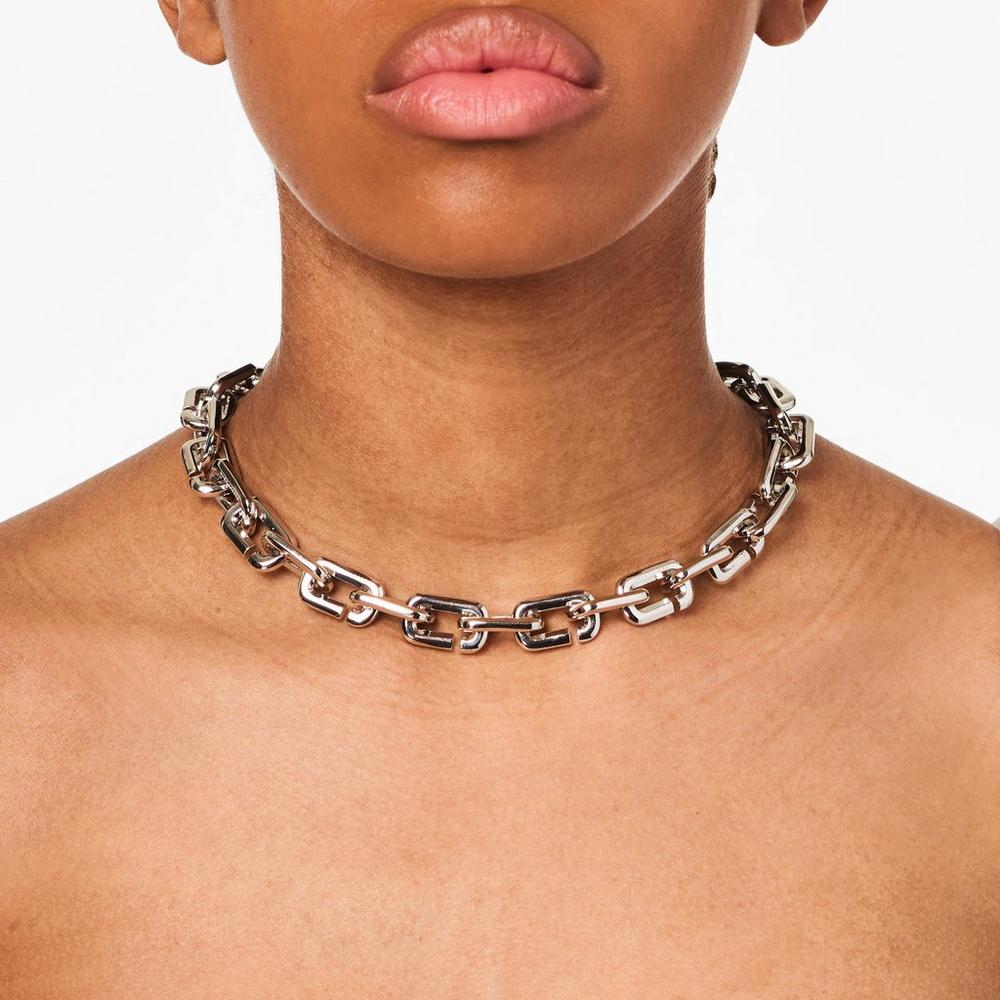 Collar Marc Jacobs J Marc Chain Link Mujer Plateadas | VION-72061