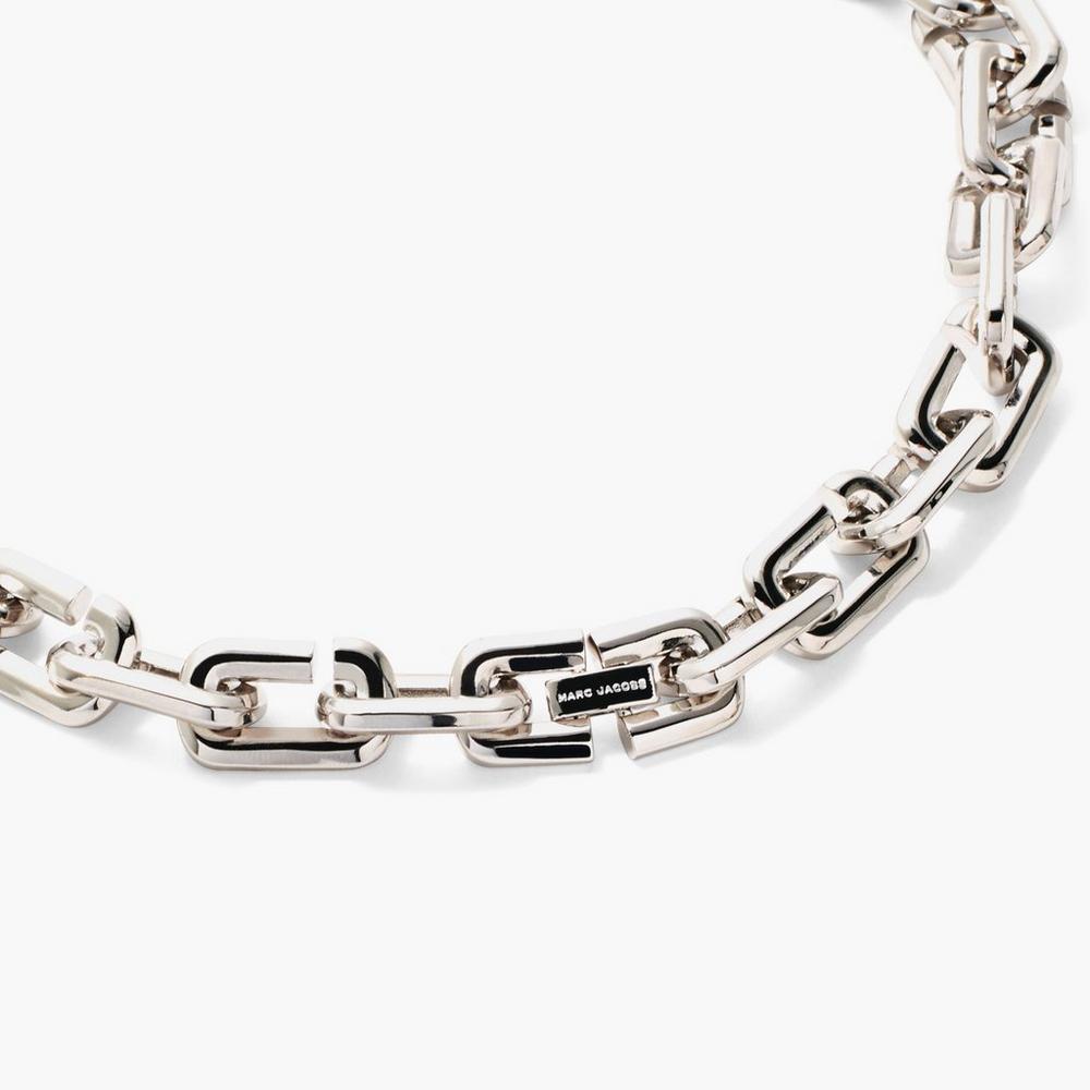 Collar Marc Jacobs J Marc Chain Link Mujer Plateadas | VION-72061