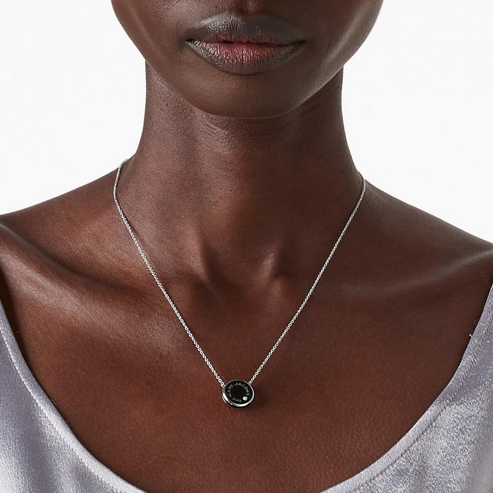 Collar Marc Jacobs Medallion Pendant Mujer Negras Plateadas | AJXF-69147